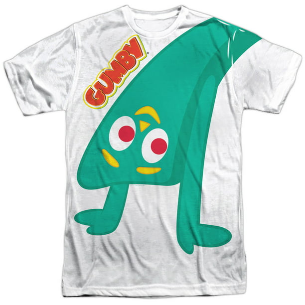 Gumby Stretched Adult Black Back 100% Poly T-shirt 